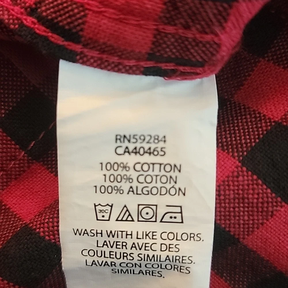 THE CHILDREN'S PLACE **3 for $20 item** Red Black Buffalo Plaid Button‎ Down 7/8